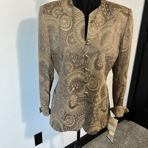 Mary McFadden Brown Tan Paisley Blazer